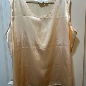 Champaign Colored Satin Sleeveless Blouse Studio C 26W/28W